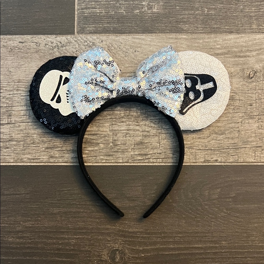 Sequin Black & White Star Wars Themed Mouse Ears
